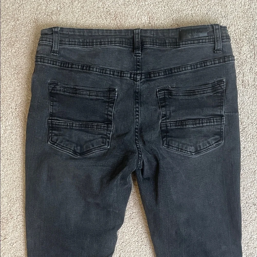 Kenneth Cole Charcoal Gray/Washed Black Slim Jeans (Size: 34x32)